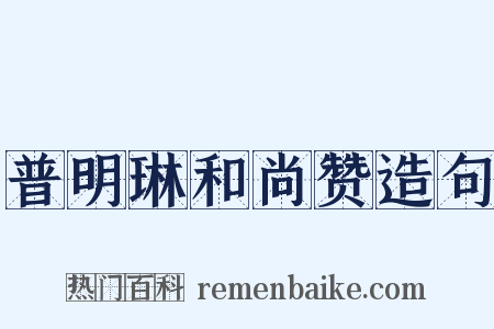 普明琳和尚赞造句是什么意思的图片